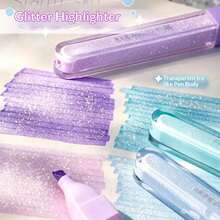 Set 3 Spidol Fluorescent Berkilau, Pena Penyorot Berkilau Halus, Pena Dekorasi Perencana, Alat Tulis Perencana yang Sangat Menarik, Ujung Lebar Aliran Tinta Halus, Cocok untuk Mencatat di Sekolah, Menyoroti Poin Penting, Dekorasi Perencana, Hadiah untuk Siswa, Teman, Teman Sekelas - Set - View 3