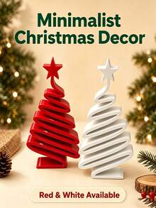 Minimalist Modern Small Christmas Tree Tabletop Decor - Elegant Compact Xmas Tree Ornament With Branches & Suitable For Living Room, Dining Table, Hallway, Cabinet - Lightweight Plastic Holiday Decoration For Small Spaces, Year-Round Use - Multicolor - View 10
