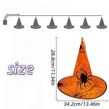 1 String Of 6 Dual-Color Witch Hat Lights, Halloween Hanging LED String Lights, Outdoor Garden Party Carnival Decoration, 6 Dual-Color Witch Hats On One String, Halloween Hanging Lights For Yard Outdoor Party Decoration - 1-pack Halloween Hat - View 7