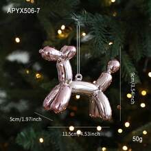 Christmas Tree Hanging Decorations, Pink Cute Plastic Ornaments, Snowflake Shell Unicorn Ice Cream Shapes, 3D Christmas Tree Window Decor - Multicolor - View 13