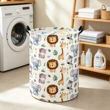 1pc Cute Animal Style Laundry Basket Storage Bin Toy Organizer Basket Room Decor Storage Rack Organizer Basket Collapsible Portable Foldable Home Organization Solution Perfect Gift - View 3