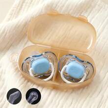 2pcs TRITAN Baby Pacifiers With Storage Box, Day And Night Use, 2 Styles Available: Round And Orthodontic Pacifiers, Baby Pacifiers With Storage Box - Multicolor - View 11
