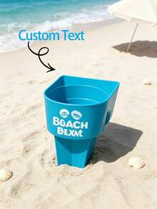 Personalized Beach Cup Holder, Women's Travel Gift, Bachelorette Party Beach Gift, Sand Beverage Holder & Phone Stand, Customized Vacation Essential, Men's Style - Multicolor - View 2