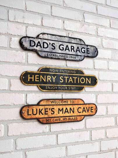 1pc Personalized Train Station Metal Sign - Vintage Country Style Nameplate, Customizable Steel Road Sign, Garden Decor, Train Enthusiasts And Vintage Decor Lovers Decoration, Suitable For Weddings, Garden Fences Or Event Venues