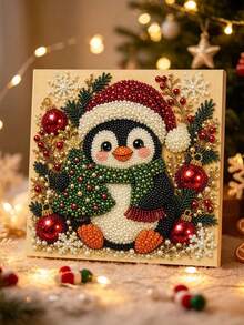 DIY Christmas Diamond Pearl Painting Kit, Full Drill Rhinestone Mosaic Painting, Handmade Art Craft For Wall Decor, Christmas Holiday Home Decoration - Sets - View 9