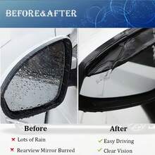 Car Rearview Mirror Rain & Sun Shade, Universal Self-Adhesive, Durable & Practical, Car Driving Accessory, Daily Use - A - View 5