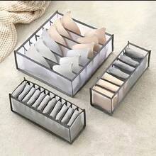 Simple Modern 3pcs Underwear Organizer Set, Mesh Storage Bags For Socks, Drawers, And Closet, Fashionable Women'S Accessory. - Grey - View 9