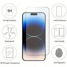 CASECOPS 4片裝高畫質鋼化玻璃全螢幕保護貼，適用於 iPhone 18Pro Max/18 Pro/18/17 Pro Max/17 Pro/17/17E/16 Pro Max/16 Pro/16/15 Pro Max/15 Pro/14 Pro/14 6.1", 13/13 Pro 6.1"/12/11/XS MAX/XR 系列，表面光滑，高透明度，維持完整觸控靈敏度與 Face ID 辨識率 - 4片 - 查看 6