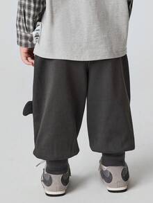 mini bala Unisex Baby Kids Belly‑Friendly Balloon Pants Loose Comfortable Long Trousers For Autumn - Iron Gray - View 3