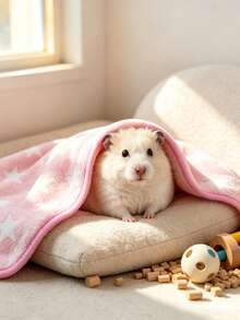 Pet Blanket For Small And Medium Dogs, Also Suitable For Various Small Animals And Cats, Washable, Soft Flannel Fabric, Five-Point Star Embroidery, Lightweight And Breathable, Suitable For All Seasons, Can Be Used As Dog Bed And Dog Mat - 1 Pink (M) - View 10