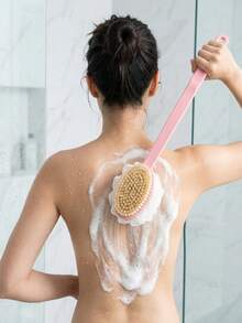 Long Handle Bath Brush, Suitable For Back Scrubbing And Shower Cleaning, 2-In-1 Bath Brush, Long Handle Soft Bristle Brush Head, Suitable For Back Cleaning And Body Cleaning, Long Handle Bath Brush (Do Not Use This Product Violently) - Multi-color - View 1
