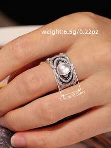 1pc Elegant Cubic Zirconia Ring For Women, Wedding Engagement Party Jewelry, Valentine's Day Gift - 1# - View 6
