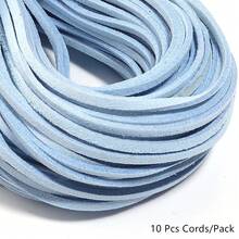 10pcs/Pack 2.5mm Korean Suede Square Cord 37.4 Inch/Pc Suitable For DIY Necklace Jewelry Making Colorful String Rope Gift Packaging Cord - 10 Pcs Cords/Pack - View 10