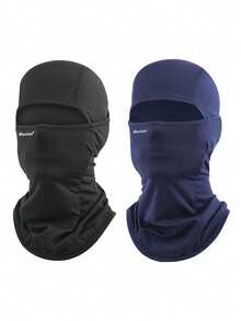Musion 1pc Winter Warm Ski Mask, Thermal Protective Headgear, Windproof Warm Lining, Suitable For Cycling And Skiing - Black - View 10