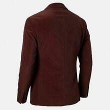 Men's Fashion Business, Casual Blazer Jacket, Long Sleeve Coat - Coffee Brown - View 3