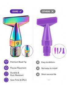 Rainbow Diamond Painting Metal Dot Drill Bit, Thread-In Resin Pen Replacement Tip, 1-25 Diamond Paint Pen Tip, Dot Painting Tool For DIY Rhinestone Crafts - A - View 5