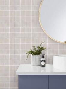 1/10/20pcs 3D Small Square Mosaic Self-Adhesive Wall Tile Stickers, 25-Grid Tile Decals, Self-Adhesive Wall Stickers For Kitchen And Bathroom - Wall Stickers - View 10