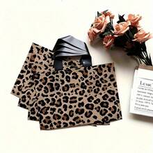 10pcs Vintage Leopard Print Gift Bags With Handles, Foldable And Reusable, Premium Leopard Pattern, Suitable For Retail Stores And Events, Large Capacity Storage, Gift Packaging, Simple And Elegant Design - Multicolor - View 2