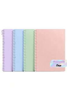Chaodouxiong 1/2/4pcs A5 Spira Blank Notebook, Detachable Pages For DIY Assembly, Portable Ledger For School Office, Teacher's Day Graduation Gift,Back-To-School - Multicolor - View 11