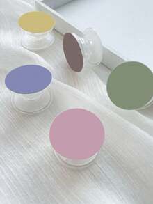 1 buah Dudukan Ponsel yang Dapat Diperluas Warna Solid, Dudukan Ponsel Transparan yang Lucu, Dudukan Ponsel Lipat dengan Alas Transparan, Aksesori Ponsel Warna Dopamin - MultiWarna - View 3