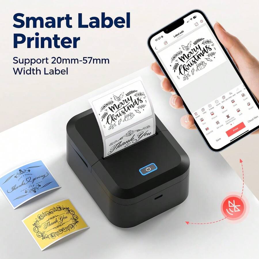 Marklife Portable Label Printer RFID High Definition Printing Self-Adhesive Labels Mini Thermal Printer 2 Inch Inkless Bluetooth Label Maker