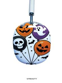 GIIPPA Glossy Hard Ear Cup Protective Case Pumpkin Lantern Pattern Unisex Anti-Scratch Shell Compatible With AirPods Max 1/2 Oval Over-Ear Headphones For Daily Commute, Campus, Cafe, Travel, Picnic And Other Scenarios Matching Accessories - Orange - View 2