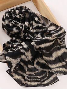 1pc Chiffon Printed Hijab Scarf - Zebra Print - View 3