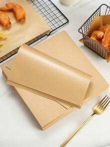 300pcs Square Baking Paper, Food Wax Paper, Food Basket Packaging Paper, Baking Mat, Suitable For Air Fryer, Oven, Cookies, Sandwich, Bread And Cake, Unbleached Non-Stick Baking Sheet, 100/300pcs - Multicolor - View 4