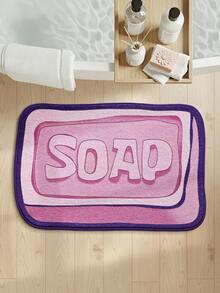 1pc Bathroom Floor Mat Rug, Soap Pattern, TPR Backing Non-Slip, Suitable For Kitchen, Outdoor, Indoor, Hallway, Bedroom, Living Room, Bedside Decor Rug, Machine Washable Easy To Clean, Bathroom Autumn Decor Rug - Multicolor - View 6