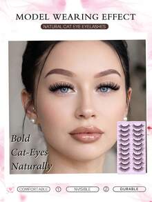 10 Pairs 15mm Cross Style False Eyelashes, 3D Fluffy Lightweight Reusable Lashes, Outer Corner Lengthening Natural Look, Suitable For Halloween, Christmas & Daily Makeup - View 5