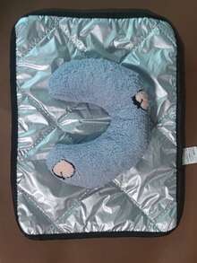 Conjunto 2 em 1 de Tapete de Dormir para Animais de Estimação e Travesseiro de Pescoço em Forma de U, À Prova d'Água, À Prova de Urina, Tapete de Cama Acolchoado Resistente a Pelos, Almofada de Descanso Resistente a Mordidas, Adequado para Cães e Gatos, Uso Interno, Viagens de Carro e Camping ao Ar Livre - Multicolorido - Visão 10