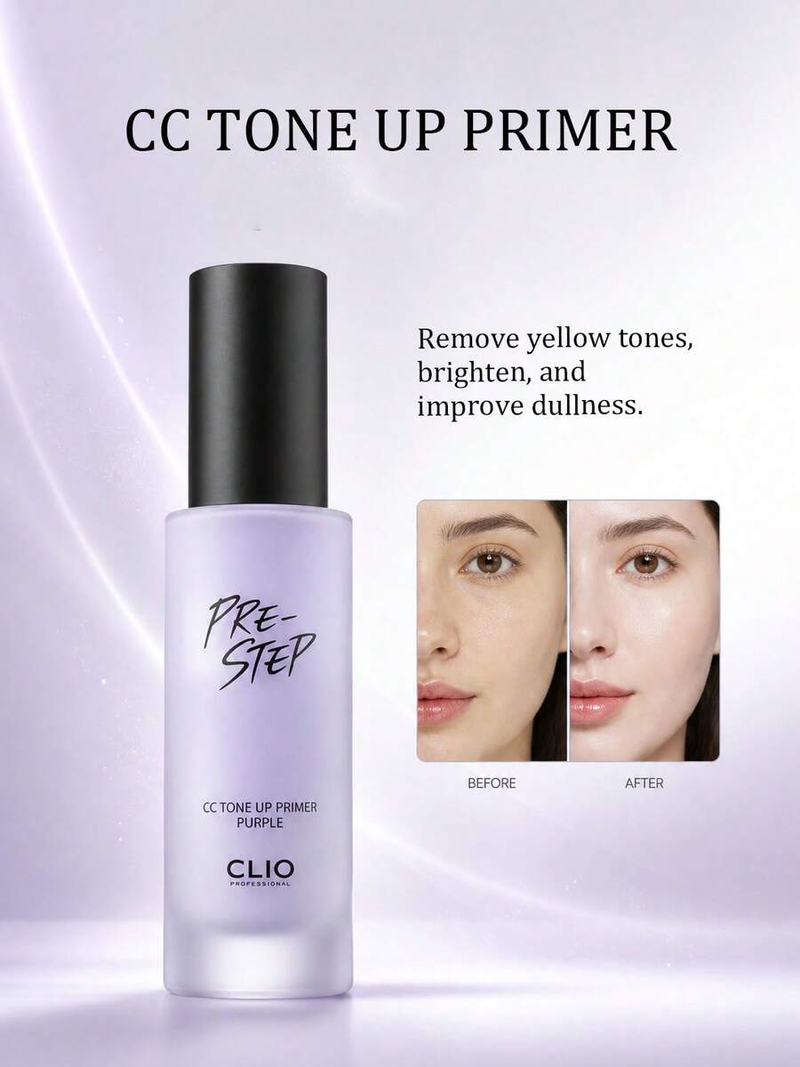 Clio Moisturizing Oil-Control Primer, Green CC Color Correcting Redness, Purple CC Brightening Dull Skin - Purple - View 1