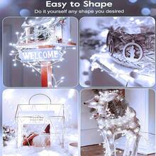 1pc 50/100 LEDs Firecracker Copper Wire Fairy String Lights, Remote Controlled 8 Lighting Modes, USB & Battery Operated With Timer Function, Warm White Waterproof LED Lights For Summer Patio, Wedding, Eid Al‑Adha Festival Decor - Battery-powered Firecracker Lights - View 3