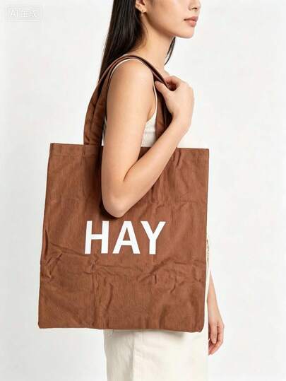 Sort Canvas Tote Bag Letter Shopping Bag Shoulder Crossbody Handbag Student Women Storage Bag
