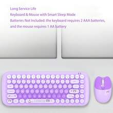 MOFII Candy 2.4G Wireless Keyboard And Mouse Combo, Round Keycaps Keyboard Mouse Set, Batteries Not Included For Laptop Desktop Home Office - View 11