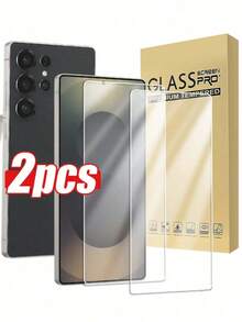 2pcs Curved Edge Tempered Glass Screen Protector, Fingerprint Unlock, Waterproof, Anti-Fingerprint, Anti-Drop, Anti-Scratch, Anti-Collision, Compatible With Galaxy S21/S22/S23/S24 Ultra/S24 FE/S25 Ultra/S25/S26 Ultra/S26 Plus/S26 - Clear - View 14