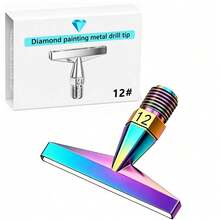 Rainbow Diamond Painting Metal Dot Drill Bit, Thread-In Resin Pen Replacement Tip, 1-25 Diamond Paint Pen Tip, Dot Painting Tool For DIY Rhinestone Crafts - A - View 26