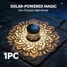 1pc 16-Color Mandala Projection Light, Solar Powered Dual-Use Wall Light, Multiple Dynamic Lighting Effects, Built-In Light Sensor Auto-On At Dusk, Halloween Atmosphere Light, Multi-Function Outdoor Landscape Spotlight, Suitable For Lawn, Garden, Stairs, Ground Decoration - Mandala Downlight - View 6