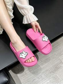 Women's Cute Cartoon Dog Slides, Soft EVA Slippers, Dual-Purpose Footwear For Indoor, Outdoor, Bathroom And Home Use - Hot Pink - View 4