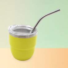 1pc,Cute 4oz Small Stainless Steel Tumbler, Inner 304 Outer 201 Mini Cup With Stainless Steel Straw, Reusable Beverage Cup For Home Office - Multicolor - View 19