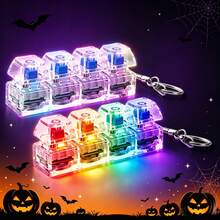 1 buah Mainan Pereda Stres Keyboard Dewasa, Mainan Fidget Sensorik, Pereda Kecemasan, Gantungan Kunci Pereda Stres Keyboard, Mainan Pereda Stres Tombol Keyboard dengan Lampu LED, Gantungan Kunci Pereda Stres Tombol Transparan Portabel 4 Tombol - MultiWarna - View 3