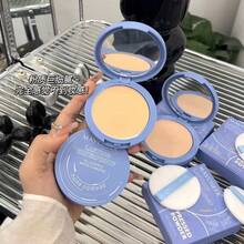 Polvos compactos matificantes, control de grasa, naturales, de larga duración, resistentes al sudor, ligeros y transpirables, con esponja para un maquillaje natural, portátiles para retoques, polvo seco - #03 - Ver 6