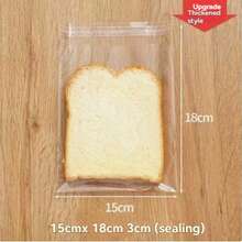 100pcs Transparent Self-Sealing Cookie Bags, Small Medium Large Reusable Sealable Transparent Plastic Bags, Baking Essential Food Storage Bags, Multipurpose Food Organizer Bags, Suitable For Cake Racks, Cake Boxes, Cake Boxes, Cake Cup Racks, Cupcake Boxes - Transparent - View 4