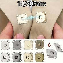 10/20Pairs Magnetic Hand-Sewn Sewing Buttons, Large Size Snap Buttons For Bags, Used For Closing Bags, Sewing Clothes, Plum Blossom Magnetic Buttons - Multicolor - View 3