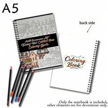 A5 Line Art Tracing & Sketchbook, 30 Pages Spiral Bound Mindfulness Creative Coloring Activity Book For Adults - 1Pc - View 10