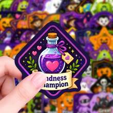 50Pcs Halloween Cartoon Reward Stickers, Waterproof Praise Incentive Decals With English Words For Classroom Motivation And Planner Decoration - 50 PCS - View 6