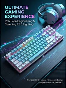 Acer OKW132 Wired Mechanical Keyboard: Premium Mechanical Switches, Backlit Keycaps; Metal Panel Is Wear-Resistant And Scratch-Resistant, Ergonomic Design For A Comfortable Typing Experience, USB Plug-And-Play For Easy Connection - View 11