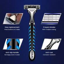 Gillette Vector 3 Premium Razors For Men, 1 Razor, 6 Blade Refills, Lubricant Strip For More Comfortable Shave - Multicolor - View 7