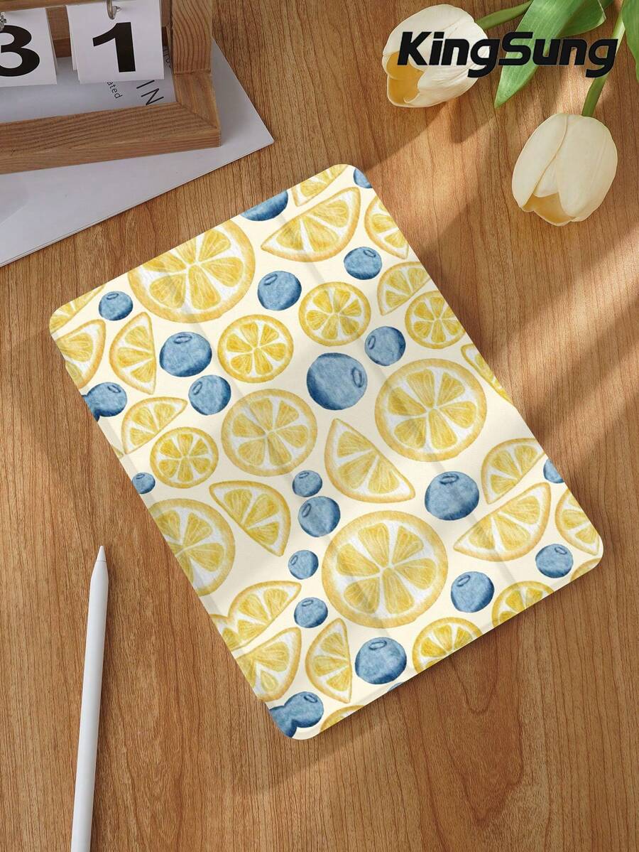 Kingsung Casing Pelindung Tablet Akrilik Motif Blueberry & Lemon, Slot Pena Terintegrasi, Kompatibel dengan Pad Mini6/Mini7/9.7/10.2/10.9/Pro 11, Pad Air 8(M4)2026(11-Inch), Pad 10 2022(10.9-Inch), Pad 11(A16) 2025(11-Inch) dan Model Lainnya. - MultiWarna - View 1