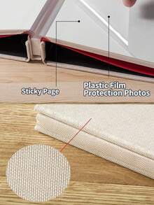 1pc 16-Inch Linen Fabric DIY Self-Adhesive Photo Album - Multicolor - View 9